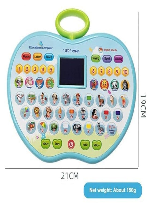 MKY Educational Mini Computer Toy for Kids- Apple Shape LED Display and Fun Music- Learning Alphabets, Numbers, Words, Animal and Story for Kids - Colour as per Stock - Image 2